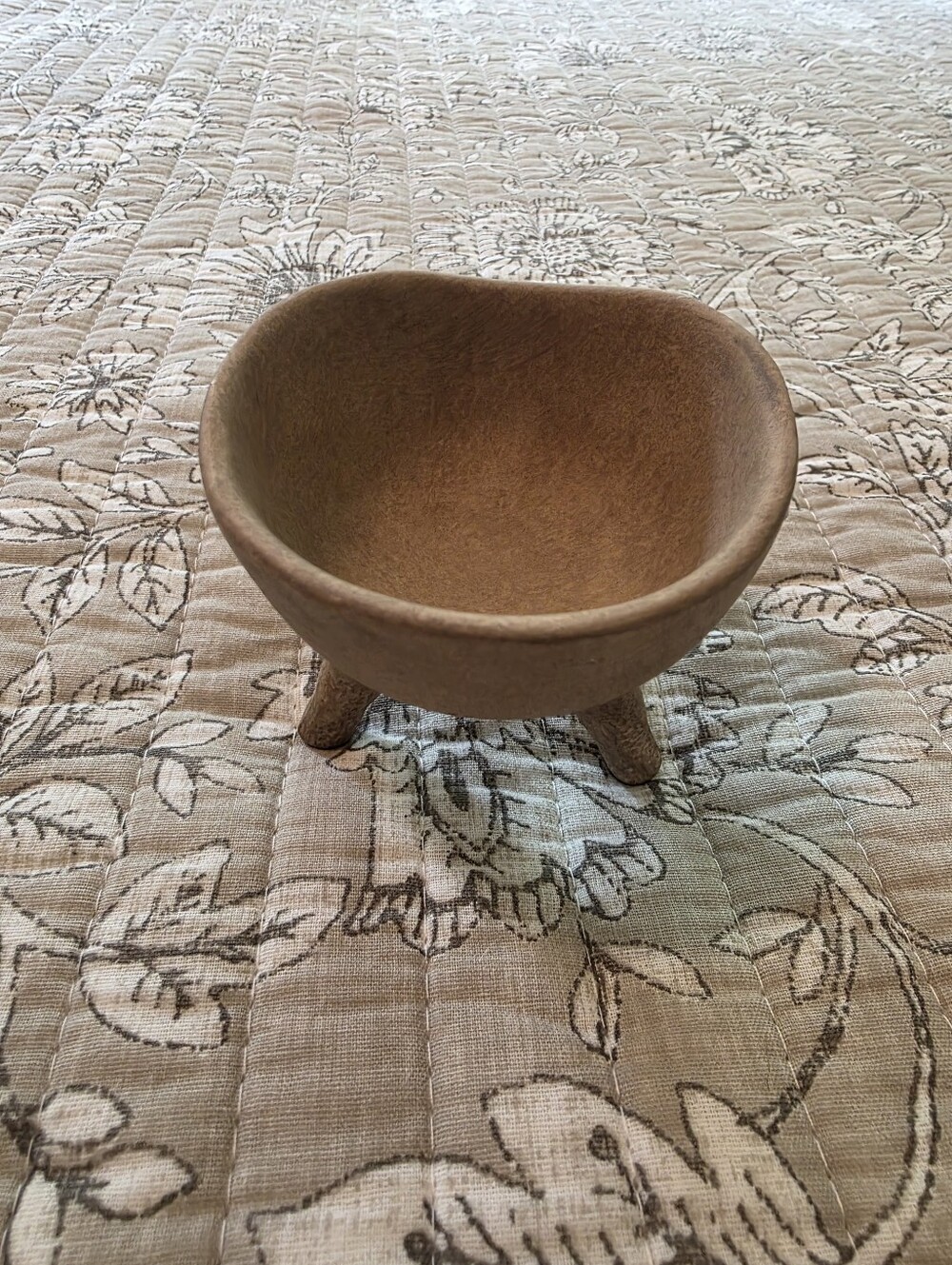 Small Three-Legged Stoneware Bowl - Brown